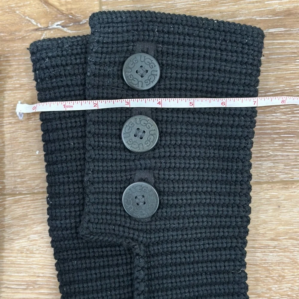 UGG Australia Black Classic Cardy Knit Boots - Size 9 - Picture 7 of 9